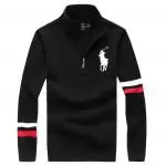 polo-ralph lauren pulls hommes 2019U chute hiver demi-zip couverture 9520 noir